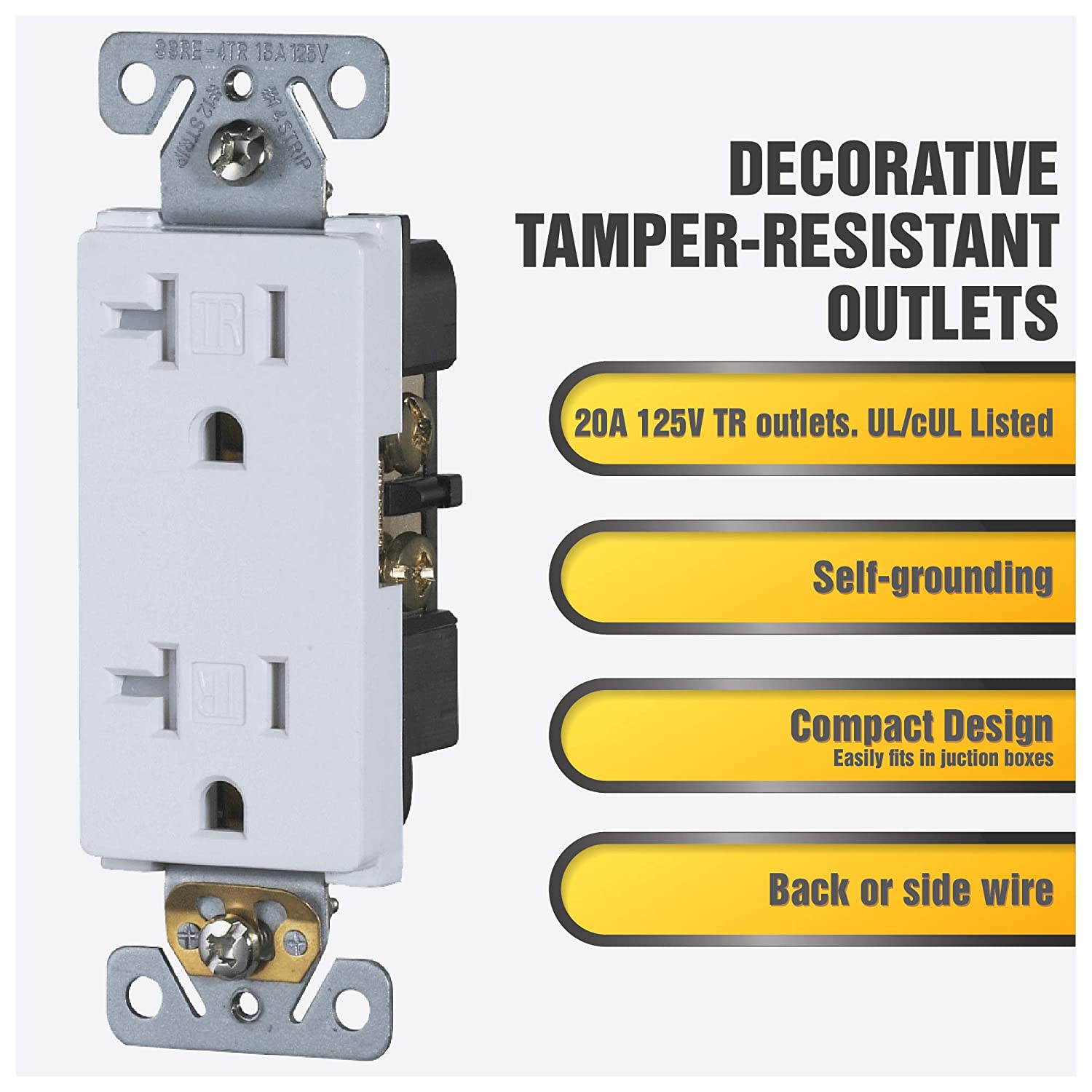 20A tamper resistant receptacle