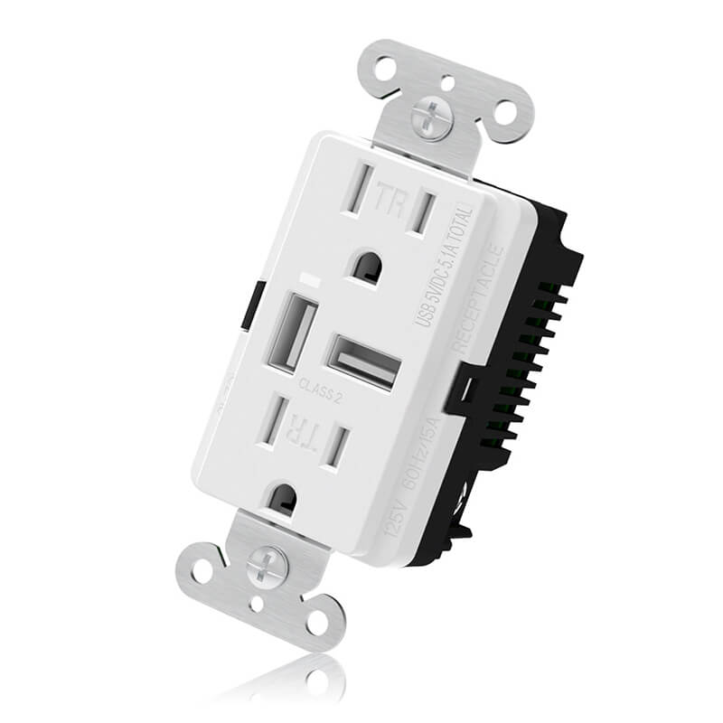 Front and left side of CZ-10 USB outlets shown at 15° angle