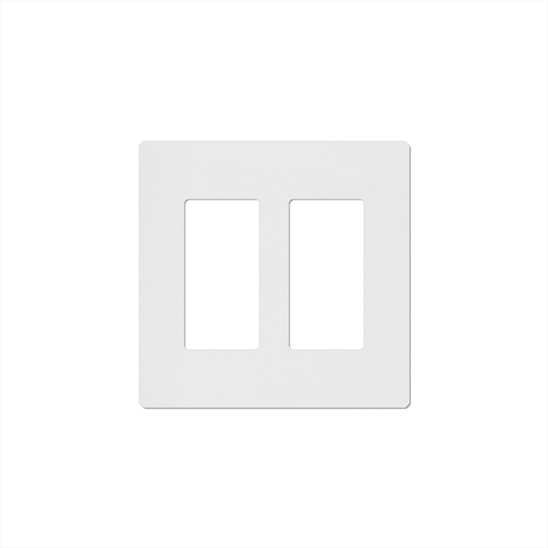 Front close-up of 2-Gang Screwless White Decorative Wall Plate FW-SL02