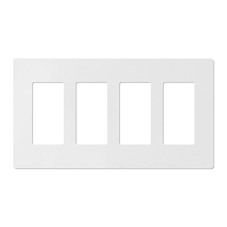 Front close-up of 4-Gang Screwless White Decorative Wall Plate FW-SL04