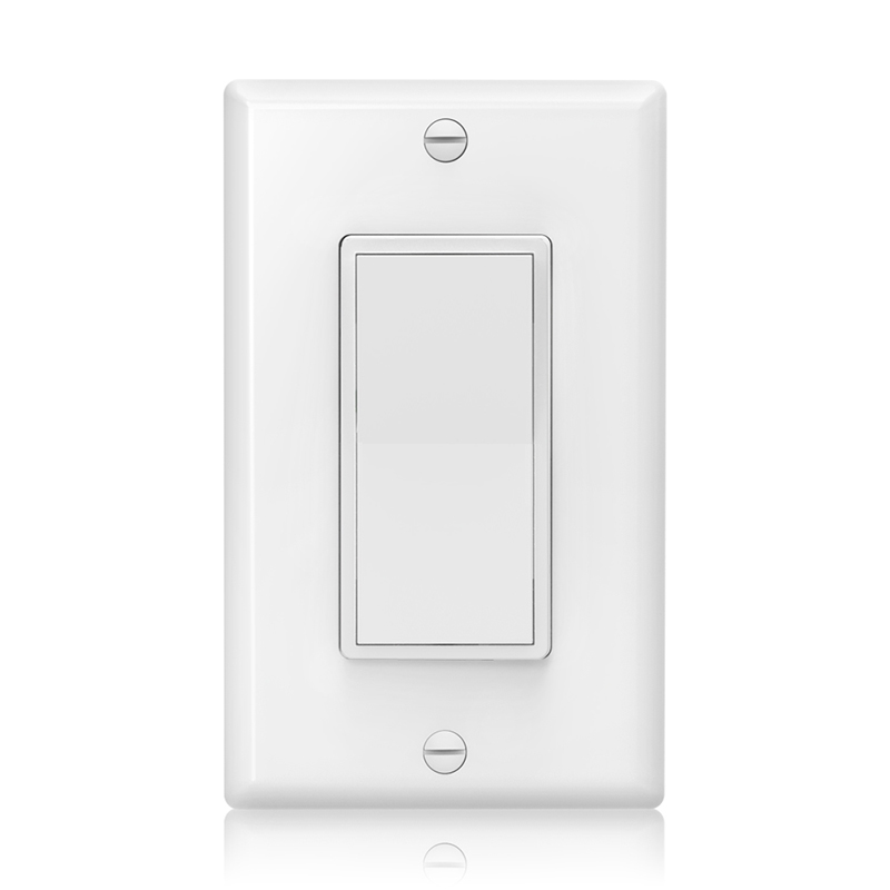 Front close-up of SSK-1B Decorative Switch with white wall plate
