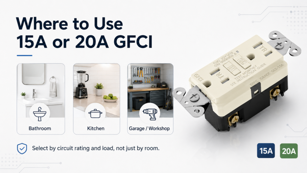 Where Should You Use 15 Amp or 20 Amp GFCI Outlets?