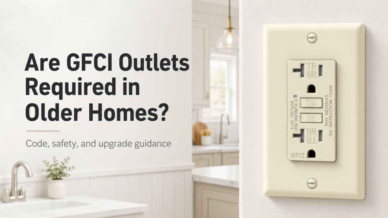 A bathroom receptacle in a 1960s home is different from a bedroom wall outlet. A kitchen countertop outlet being replaced during a remodel is different from an untouched outlet that has been in place for decades. A garage circuit serving power tools or a freezer is different from a living room receptacle behind a sofa. From a code standpoint, some older installations may be treated as existing conditions. From a safety standpoint, GFCI protection should be one of the first upgrades considered in wet, damp, unfinished, and outdoor areas.